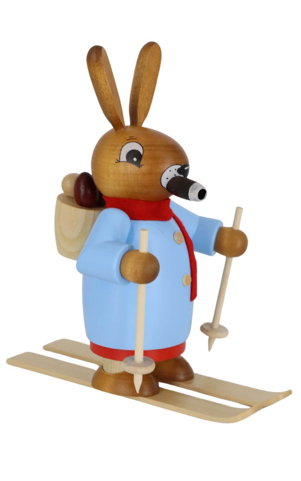 Smoking man Easter bunny on skis, 18 cm by Müller Kleinkunst_2
